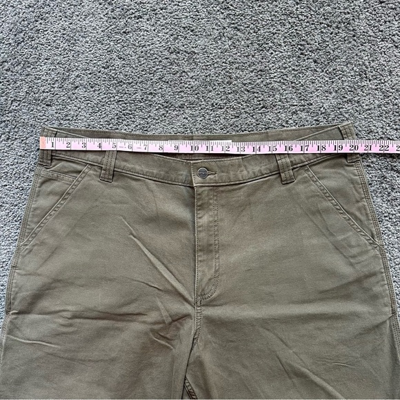 Mens Carhartt Relaxed Fit Rugged Flex Canvas Work Shorts Size 40 Khaki Green - Picture 10 of 10